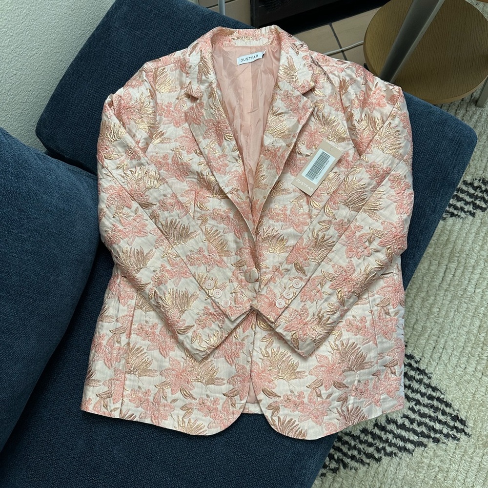 JustFab Rose Gold/light coral blazer